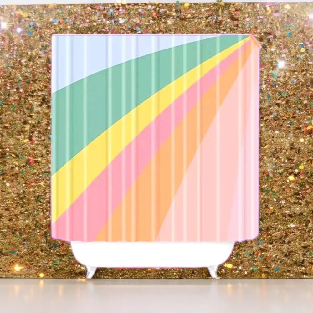 SOCIETY6 Sweet Rainbow Road Shower Curtain New With Tags RV $64.99
